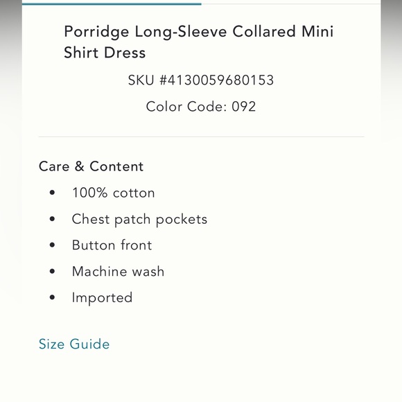 NWT Anthropologie Porridge Long Sleeve Collared Denim Mini Shirt Dress - Picture 9 of 13